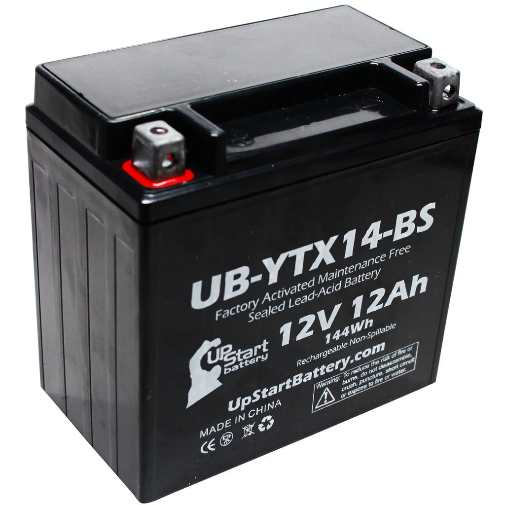 CC - 800 2-Pack UB-YTX14-BS Free, Factory Activated, GS Replacement Battery F800ST, BMW Maintenance UpStart Motorcycle 12V, Battery 12AH, 2011