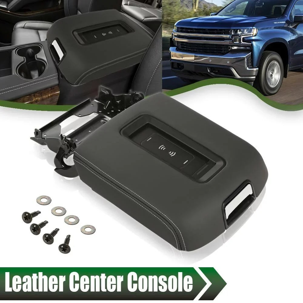 Chevy Wireless Center Console Fit Armrest Lid With Tahoe For 15-20 Charging