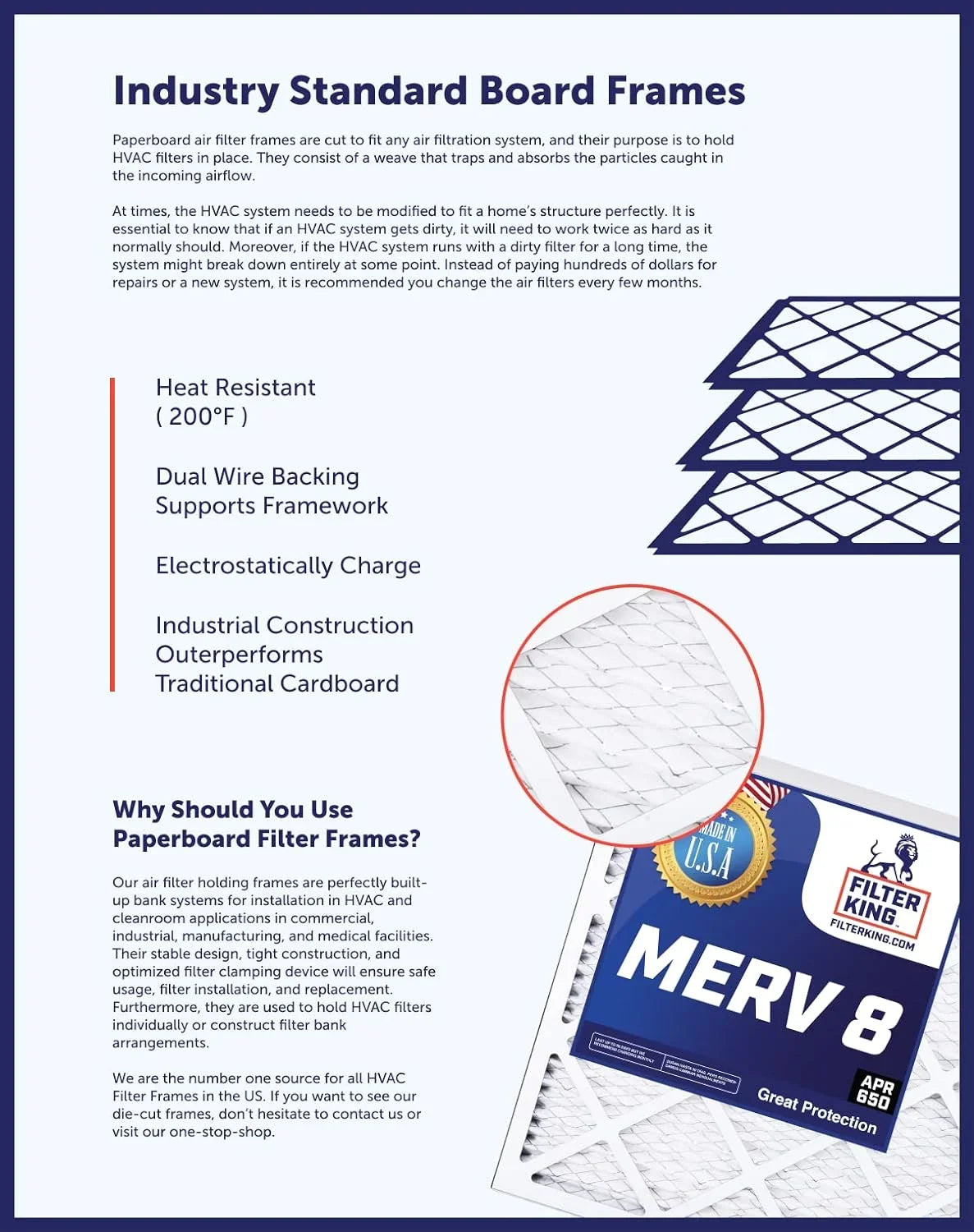 MADE Size: Pleated Filter MERV | | x King HVAC USA Actual Furnace 8 Air | 4-PACK IN 28.5 x | Filters 7x28.5x1a A/C .75" 7 Filter