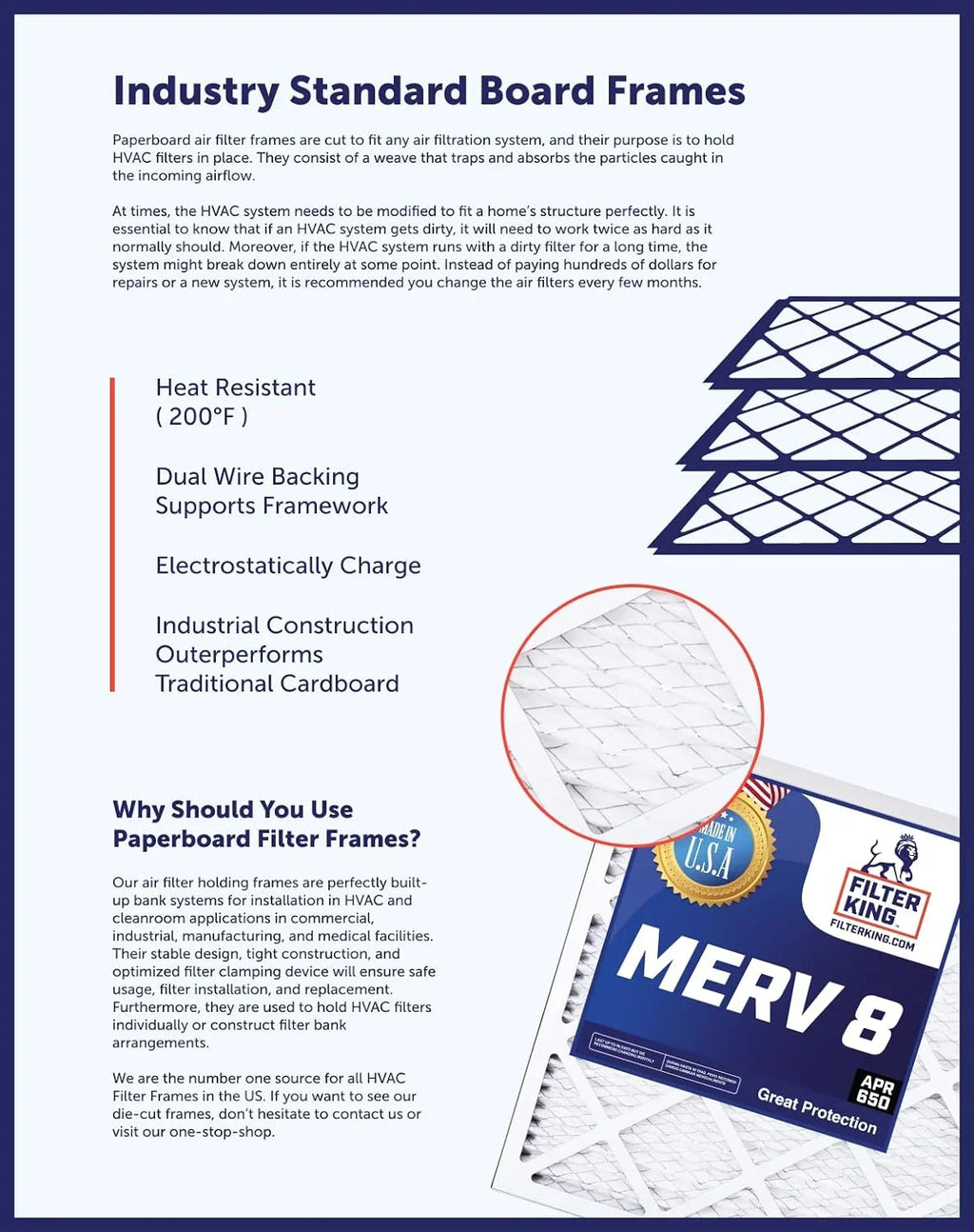 Filter USA | IN A/C 4-PACK | Filters Filter 8 x HVAC King | x Pleated 14.5 Actual Air MADE | MERV Furnace .75" Size: 31.5 31.5x14.5x1a
