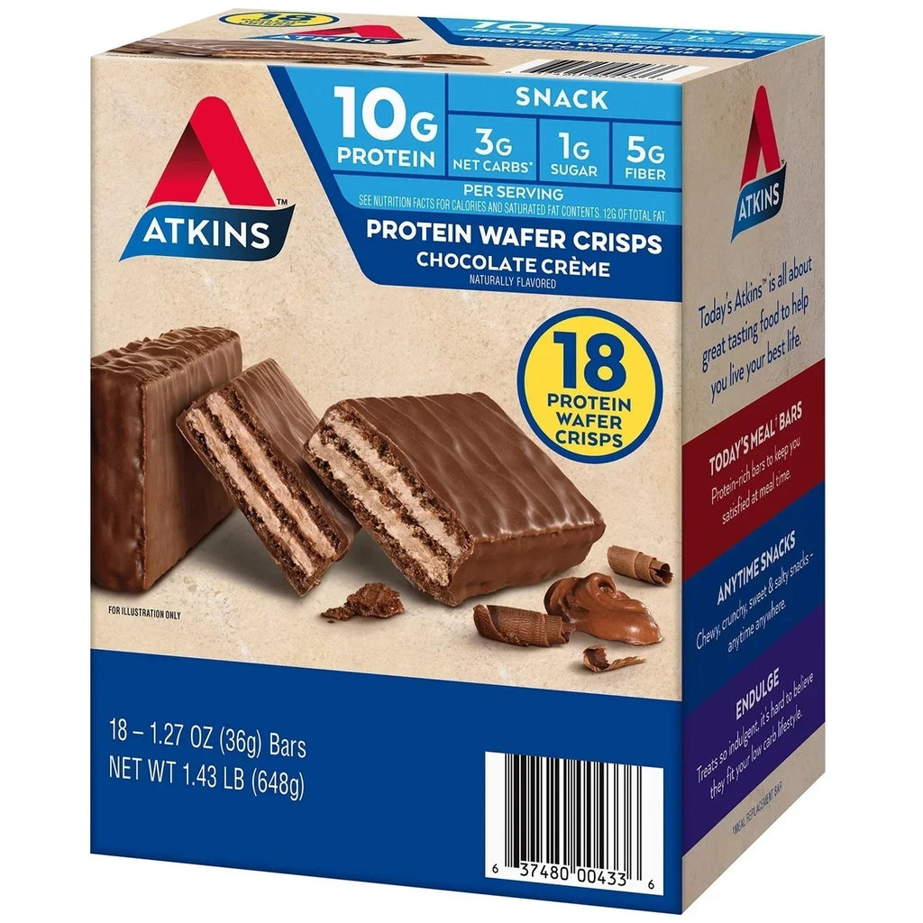 Chocolate Wafer Ounce Creme Protein (Pack Atkins Crisps 18) of 1.27