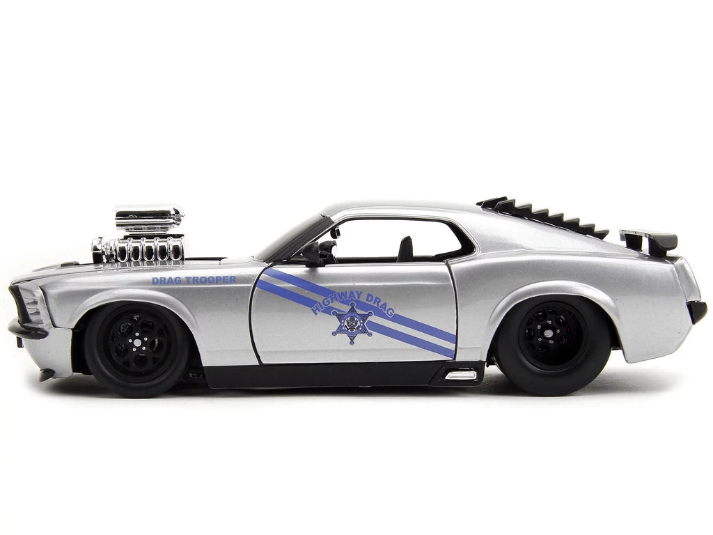 Drag Model Drag - Car Bigtime Ford 1970 Metallic Jada Highway 1/24 Boss 429 Trooper by Silver Muscle Diecast Series Mustang