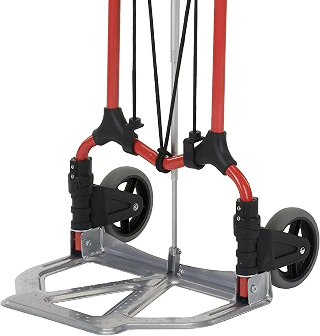 Folding Luggage Cart W/Telescoping Personal Pack) Silver/Black Steel (4 Hand Truck MCI 160Lb Handle, Capacity
