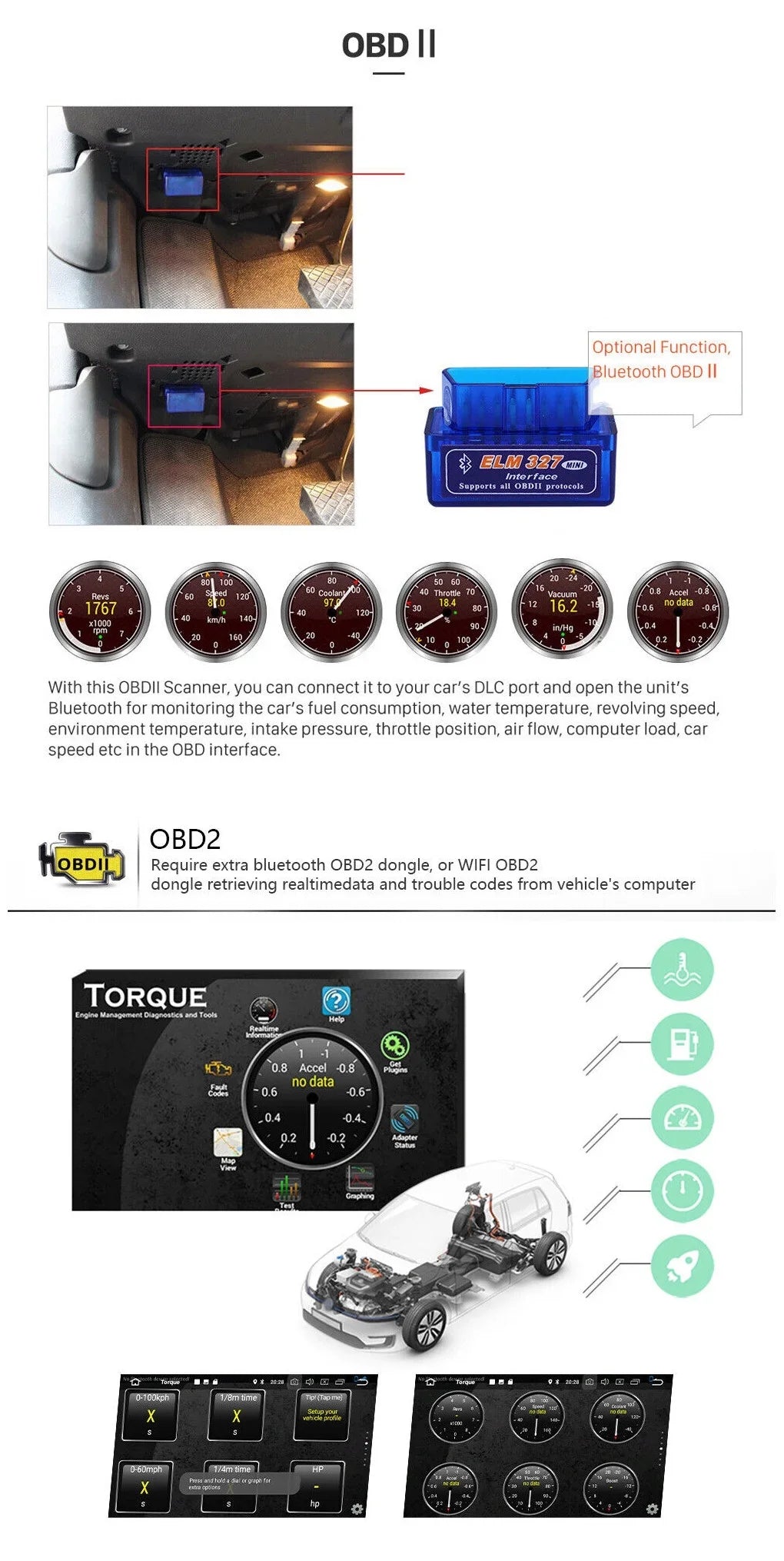 Radio 1280*720 Backup 10.1" Android GPS Bluetooth Din Camera Stereo Screen Double Carplay 2+32GB Android WiFi FM/RDS Car IPS AHD Wireless Auto USB Navigation Receiver