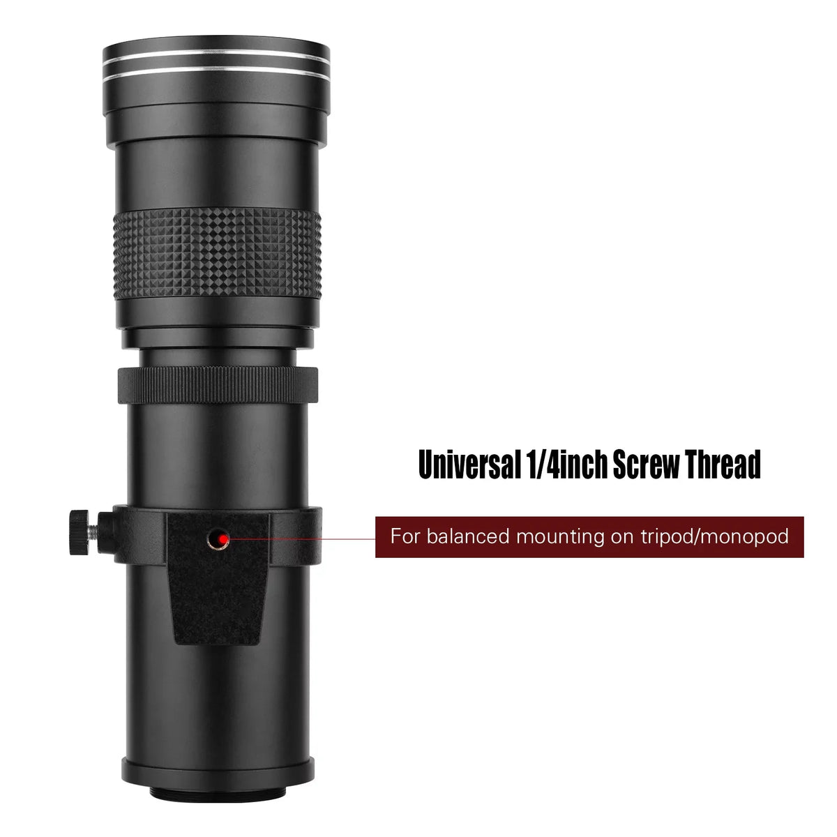 50D 70D Zoom Cameras for MF 420-800mm 77D T7s Thread T Adapter with T7i 7D 60D Telephoto EF-Mount Replacement T6 T6s 80D 60Da Camera Suzicca Mount 6D Canon Super 5D Universal F/8.3-16 Ring Lens 1/4