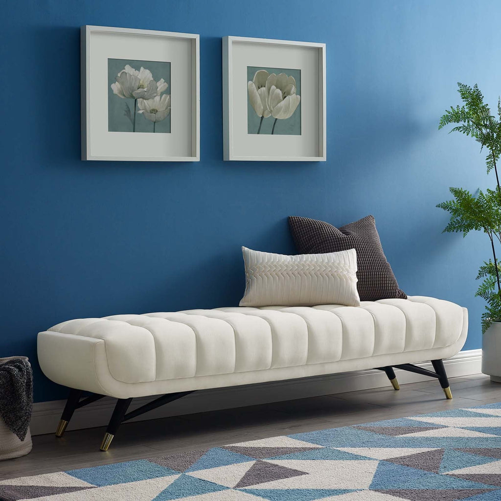 Performance in Ivory Modway Bench Adept Velvet