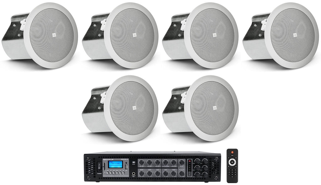 4" Amp For CONTROL In-Ceiling JBL Restaurant/Bar/Cafe Speakers+Receiver 6) 14C/T