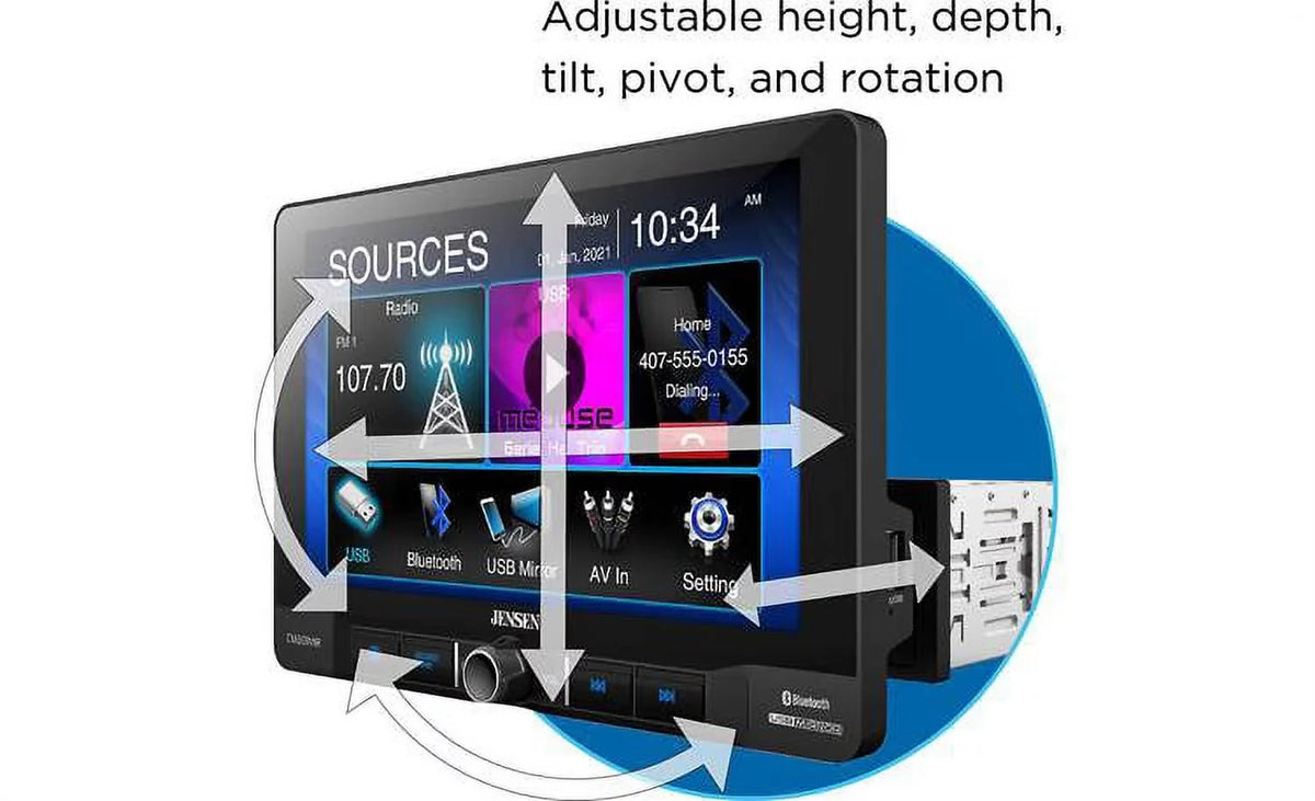 USB Receiver CM901MIR Smartphones Mirroring Android and Mechless with 9 for Bluetooth Screen Multimedia Jensen and Apple inch