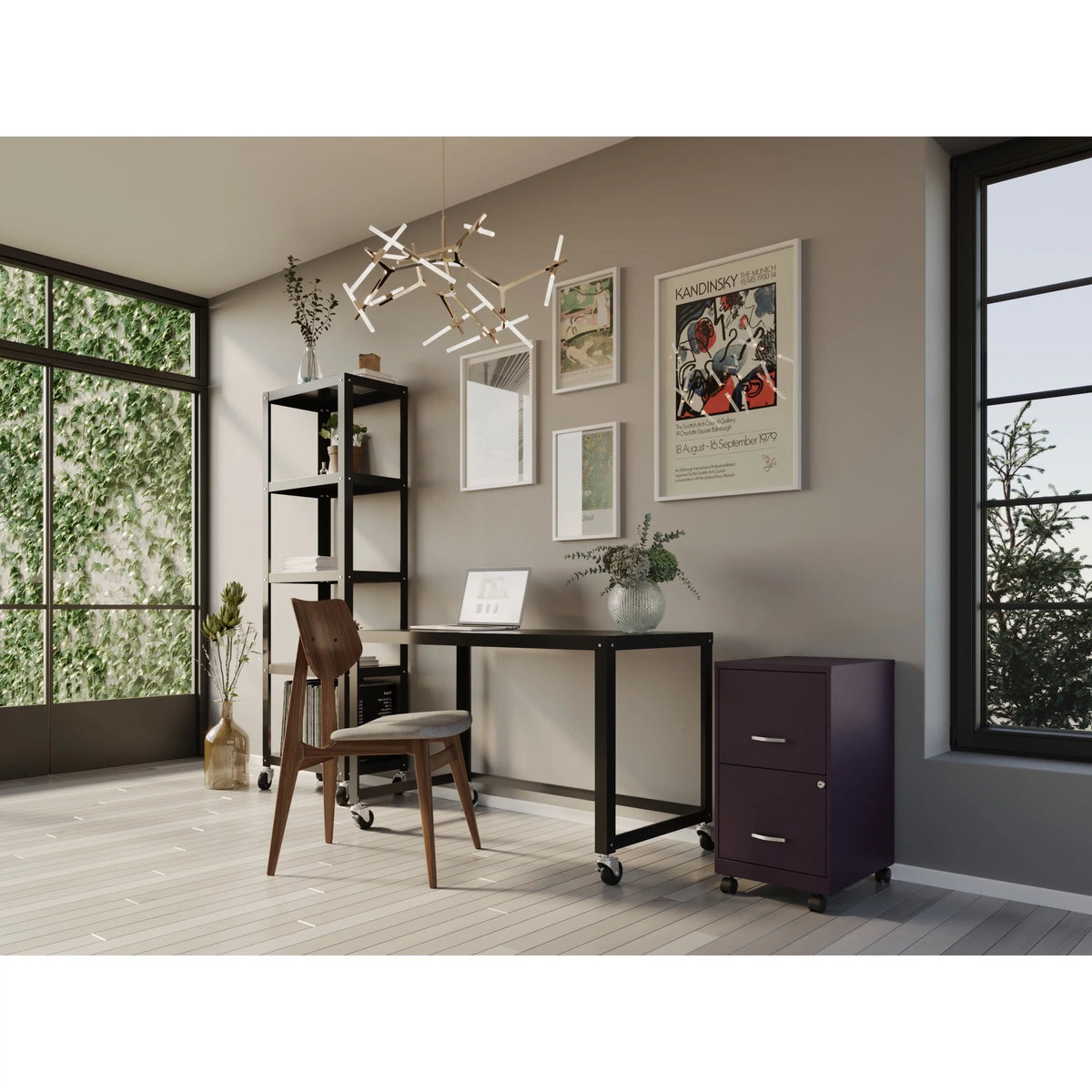 File Mobile Vertical 18" Letter Midnight Space 2 Cabinet, Purple Width Solutions Deep Drawer