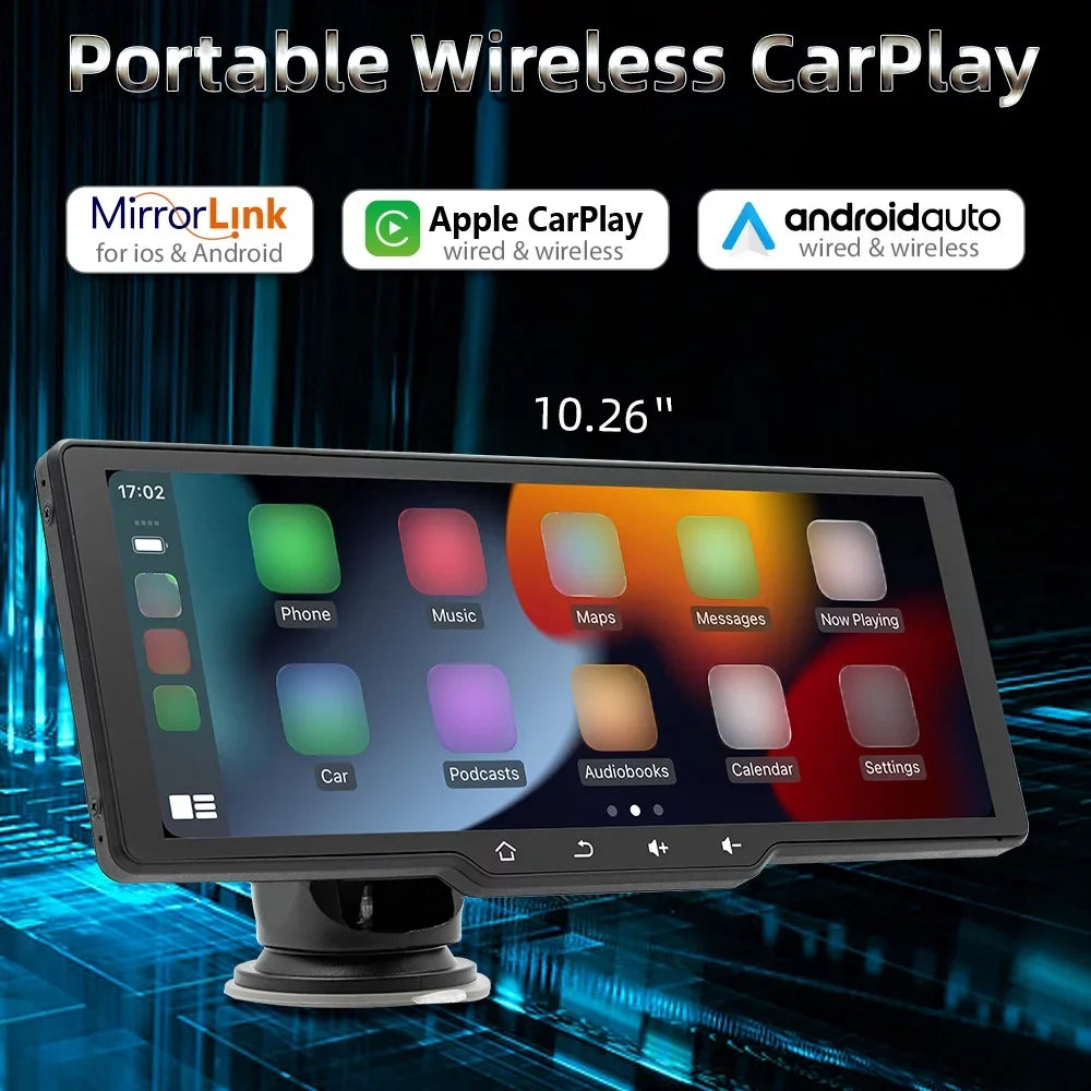 Portable with Recorder, ammoon Wireless Auto Car Player Video Camera Car language CarPlay Multi Support Camcorder, Car