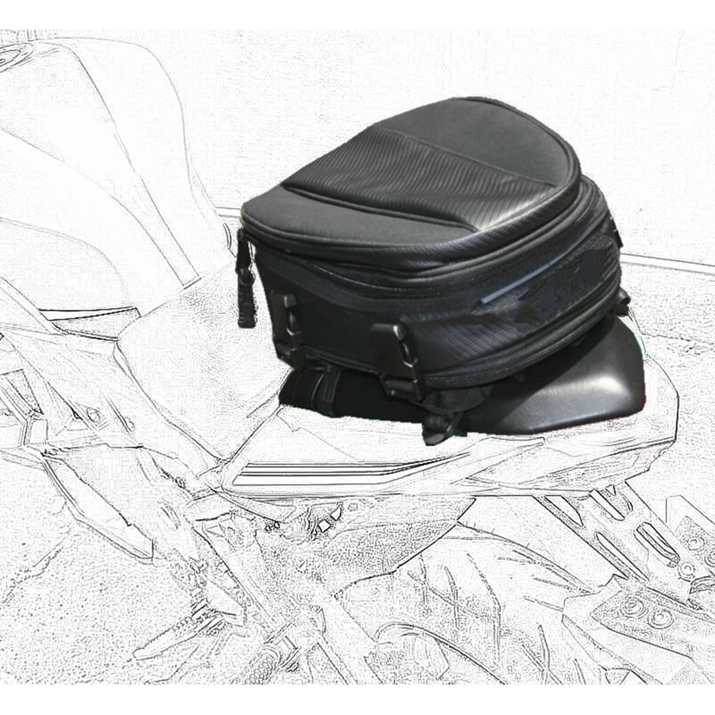 Expandable PU Tail Leather Bag Motorcycle Pack Seat Bag Rear Luggage