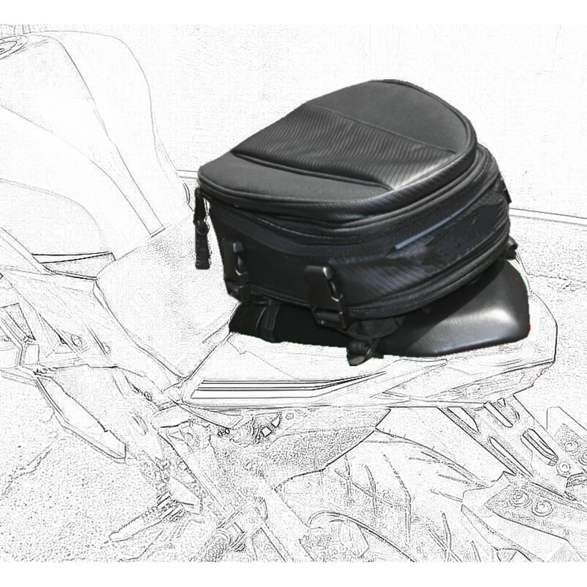 Expandable PU Tail Leather Bag Motorcycle Pack Seat Bag Rear Luggage