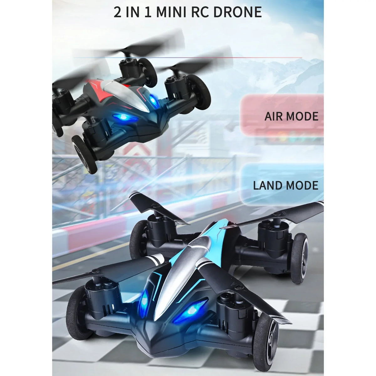 1 Take RC Light in RC Land Air 3D Drone Key Meterk Landing Headless One Beginners 2 for RC Flight Night RC Toys Kids off Drone for Mode Car