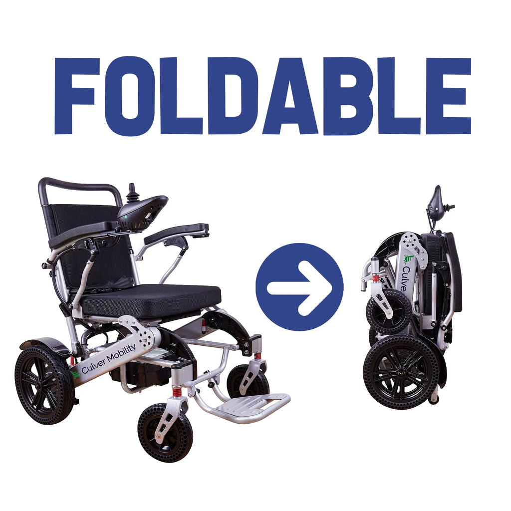 Alton Foldable Electric Wheelchairs Mobility 360lbs - Power miles - 500W SILVER 20 - Exclusive - Lightweight and