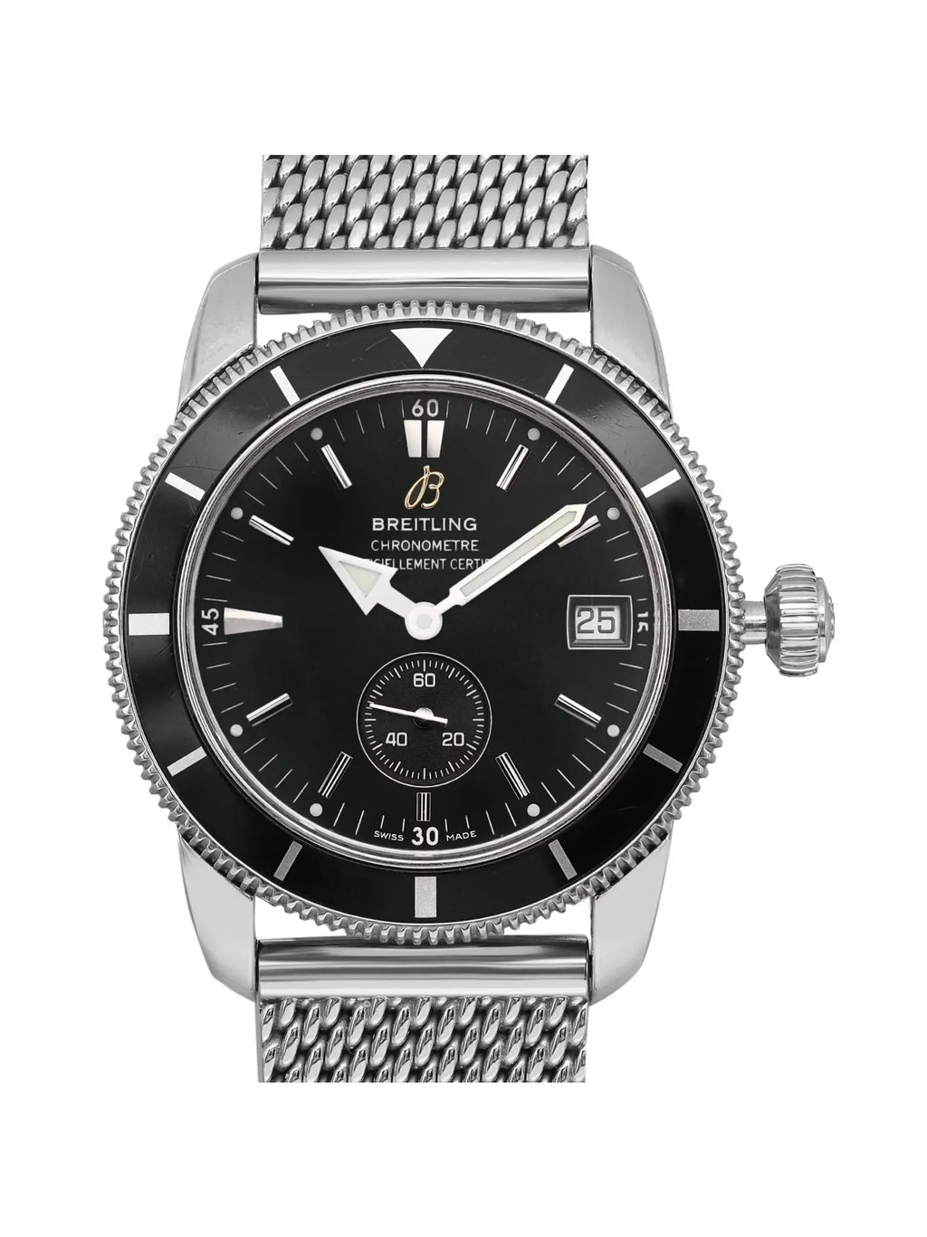 Steel Breitling Mens SuperOcean A3732024-B869SS Heritage Watch Black Dial 38mm