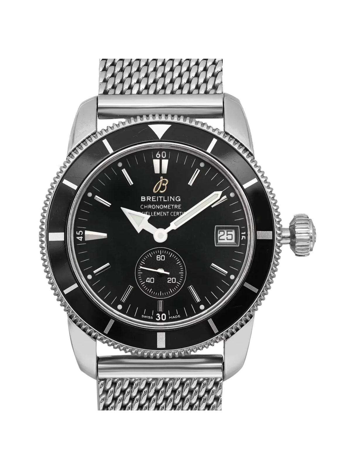 Steel Breitling Mens SuperOcean A3732024-B869SS Heritage Watch Black Dial 38mm