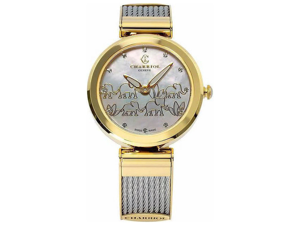 Elephant Forever Ladies White Pearl Watch CHARRIOL Dial Mother of
