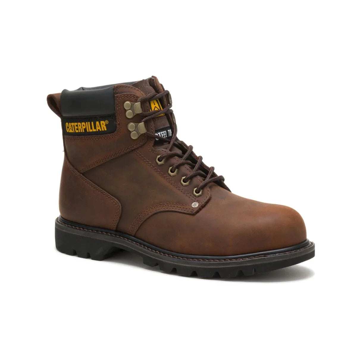 Men Work Caterpillar Brown Shift Second Boot Dark Steel Toe