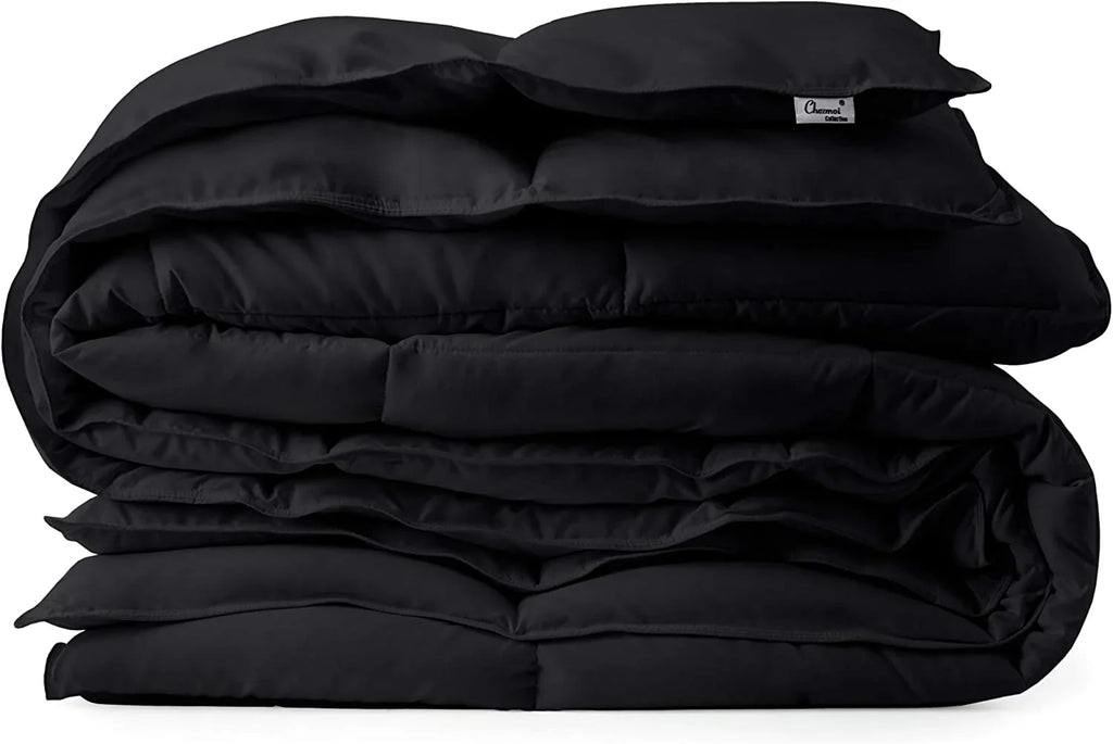 Quilted Comforter Black) King (Cal Tabs Fill Microfiber Stitch - King, Box All Chezmoi Insert Alternative Plush Season - Corner - California Collection Down Size Duvet with
