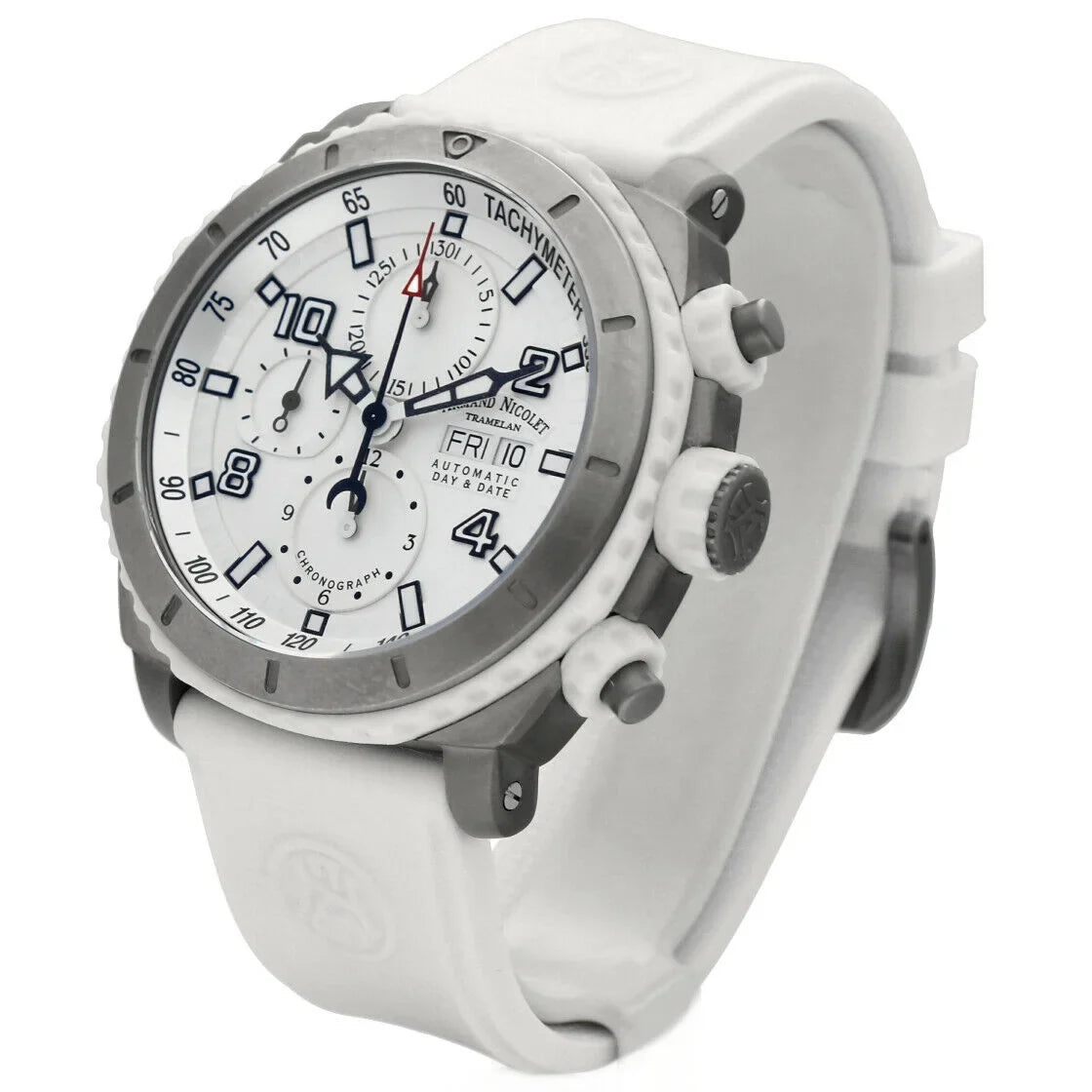 Ivory Rubber Armand Nicolet Steel Automatic Men's Stainless T616B-AG-9610B Watch