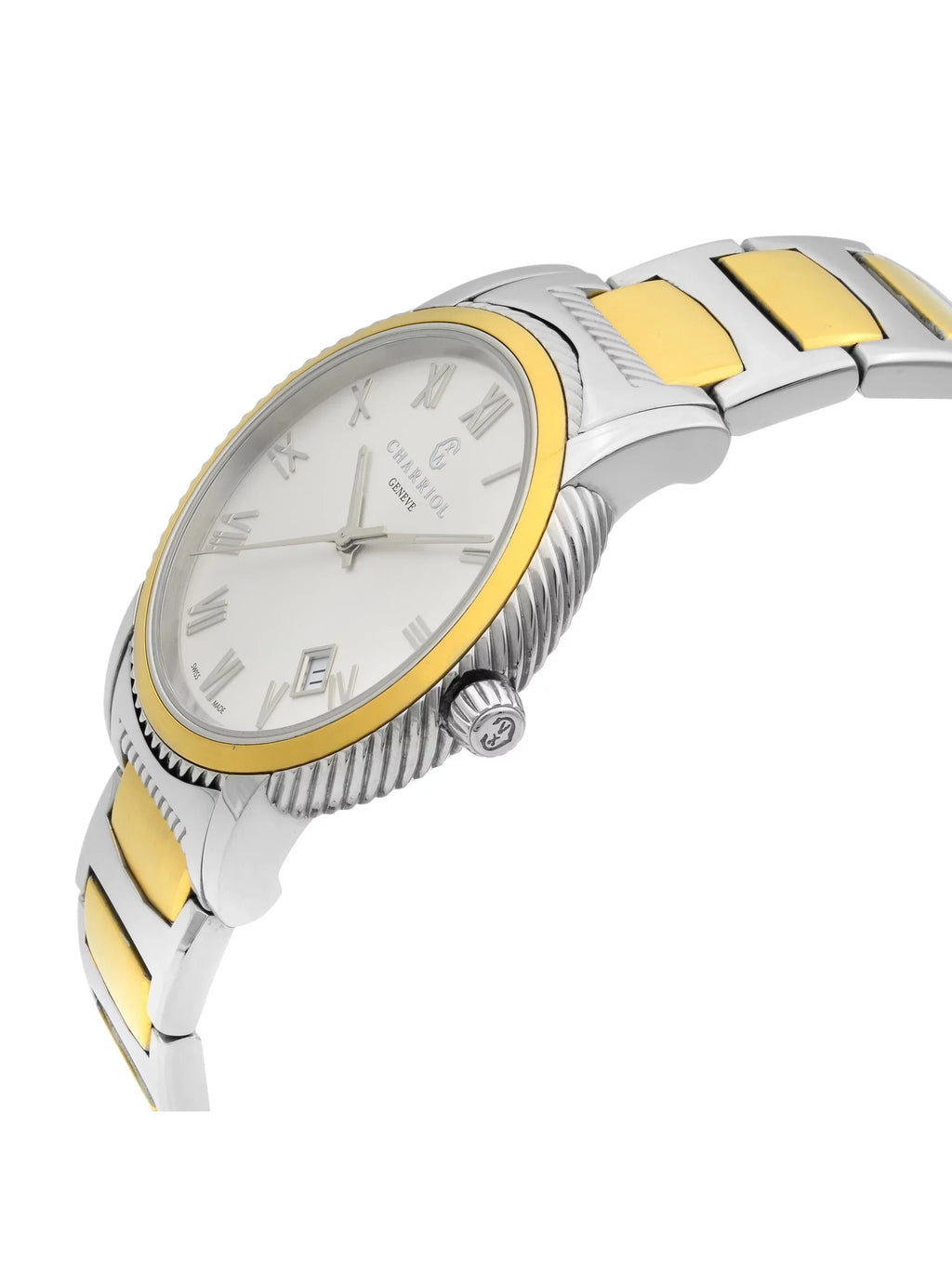 P40SY2.931.001 Watch Steel Two Charriol Quartz Silver Dial Men Parisii Tone