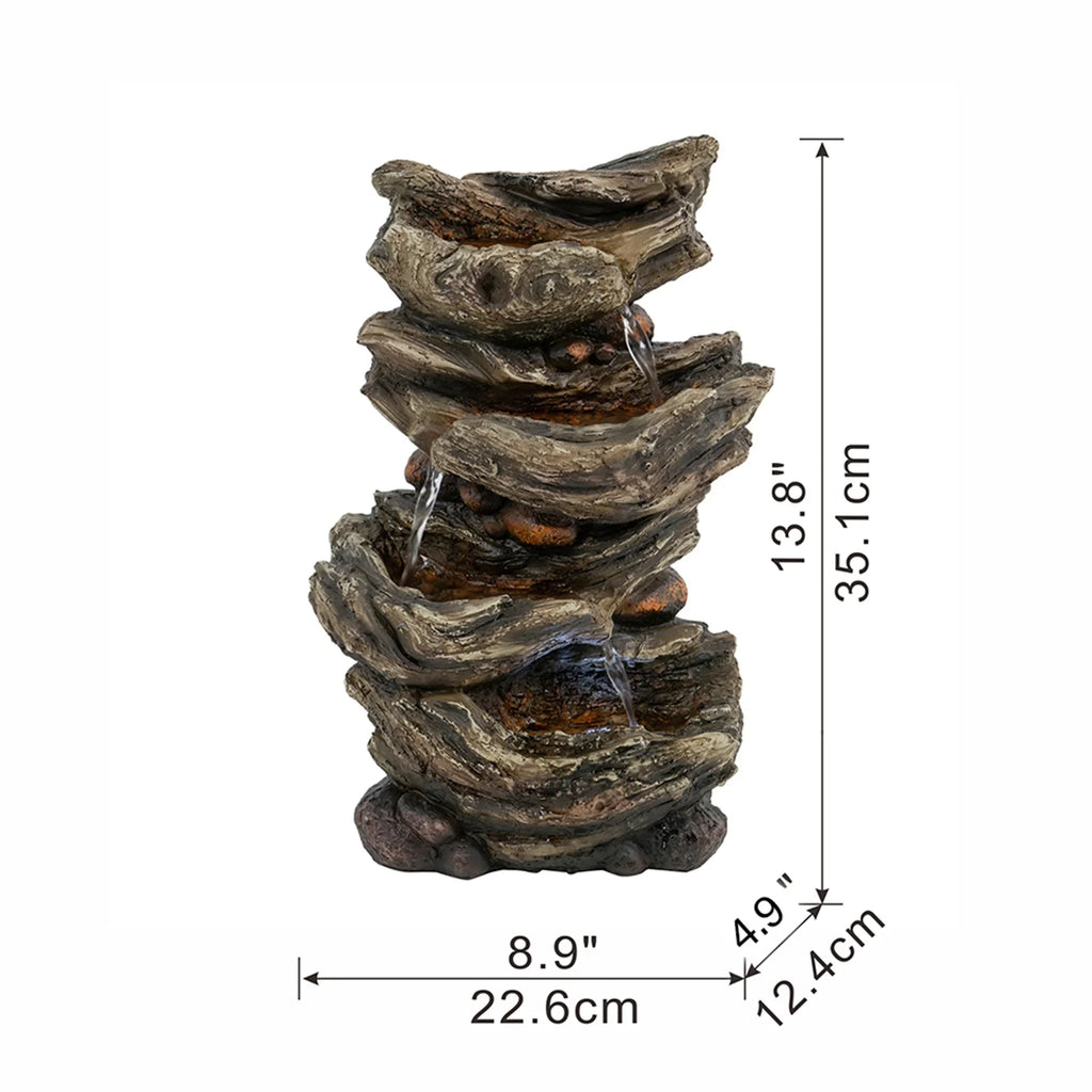 9x5x14 Wood-Look - Enhance Cascading Tabletop - inches Fountain Space 4-Tier Your