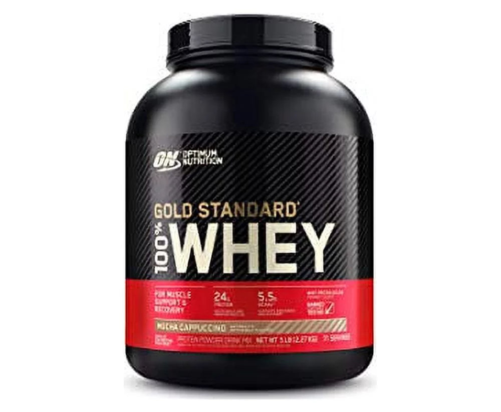 Optimum 80 Pound 100% Whey, , Protein Mocha 5 May Standard Gold Powder(Packaging Vary), Nutrition Oz Cappuccino,