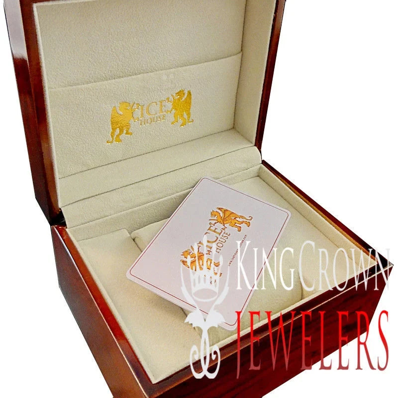 W/Date Real Band Rose Out Big Iced Men's Full Flower 14k Khronos Tone Face Gold Bezel Diamond Watch