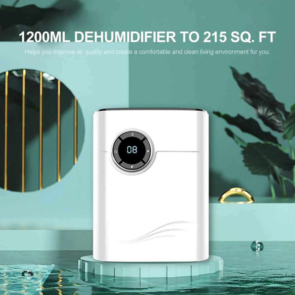 Control Sq. Dehumidifier Ft 1200mL Garage for Humidity Home 215 RV Bedroom Dehumidifier Basements Wardrobe to Protection Auto-off Small Portable