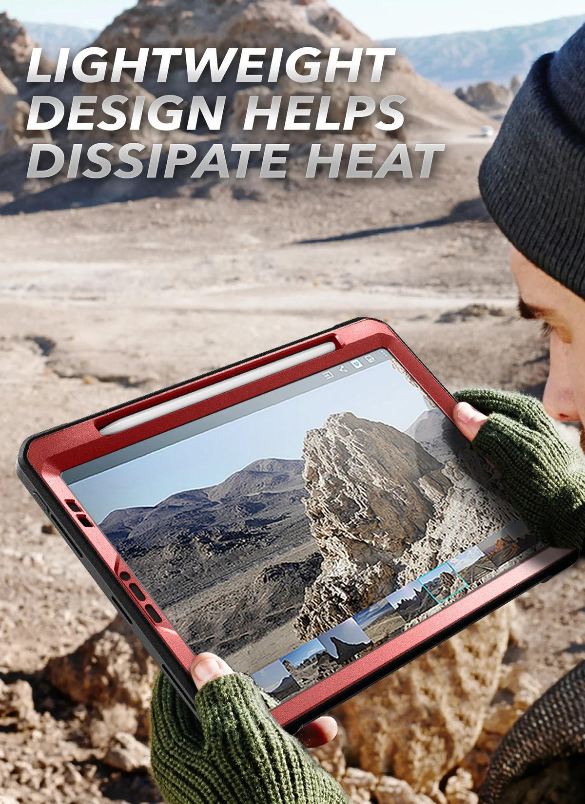 12.9 SUPCASE Full-Body 2020), Charging Pencil Built-in with Screen Inch / Pro Beetle Rugged Series Apple iPad Unicorn Kickstand Support (2021 for Pro Case (Ruddy) Protective Protector Case