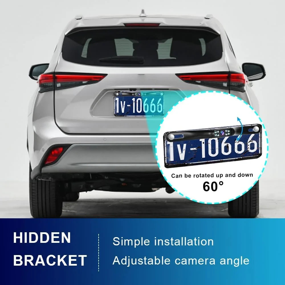 Camera Backup HD Rear Plate Vision,podofo License Waterproof Ultra Rear Night Camera Camera Reverse View HD Car
