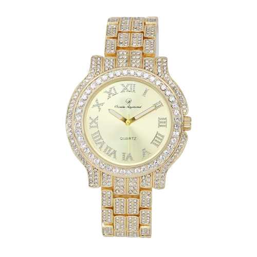 to blinged-Out Testament Glamour Beauty Luxury Classic-GLD) (L0504LA-T Iced Diamonds Out Timeless Women's True Crystal and Watch, a