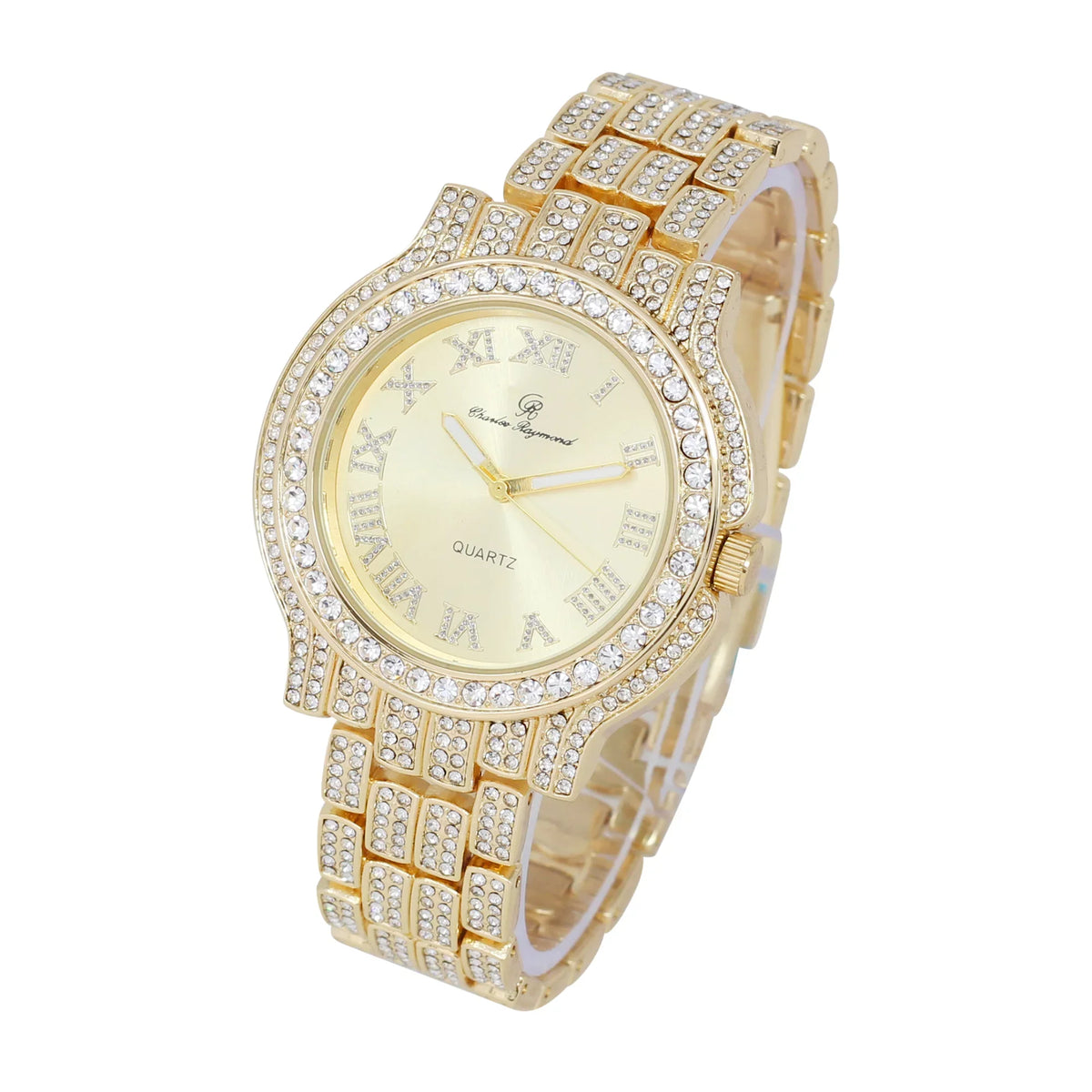 to blinged-Out Testament Glamour Beauty Luxury Classic-GLD) (L0504LA-T Iced Diamonds Out Timeless Women's True Crystal and Watch, a