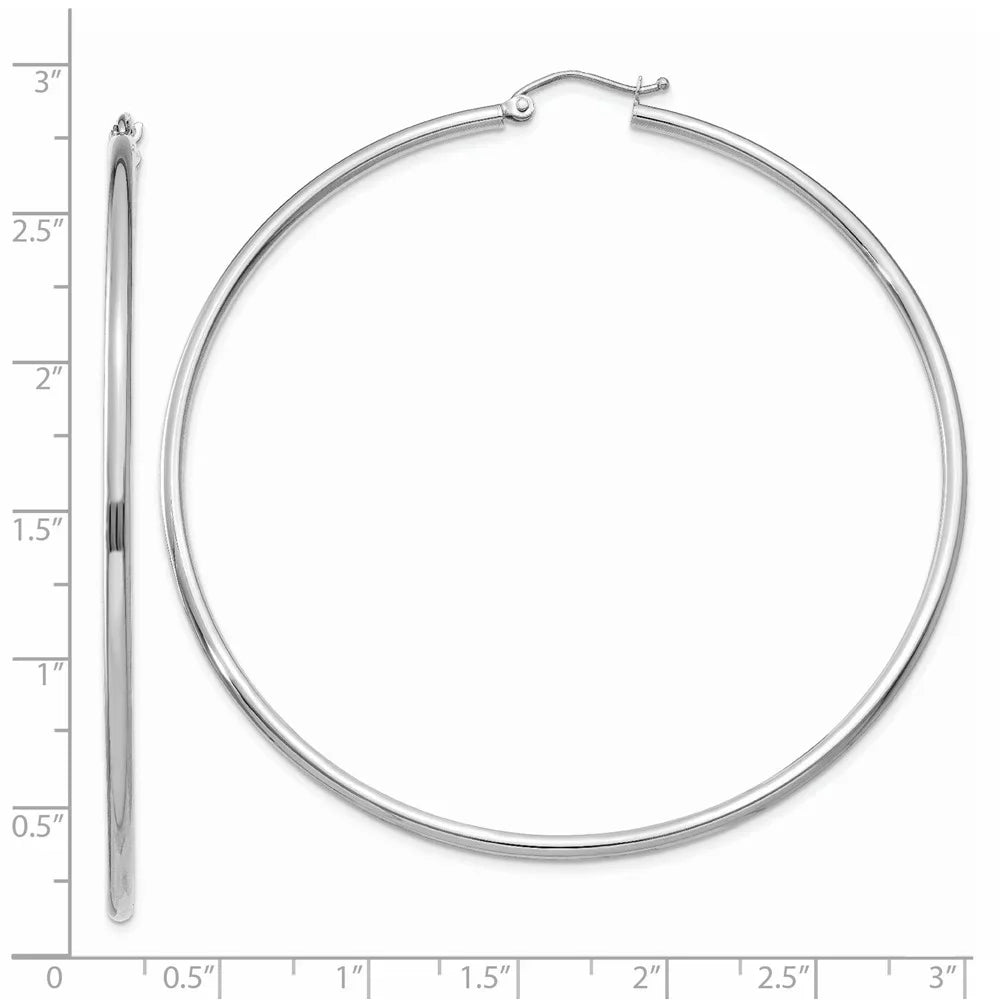 Real and 14kt Men Earrings; 2mm for Hoop Women Gold and White Adults Teens; Tube Polished for