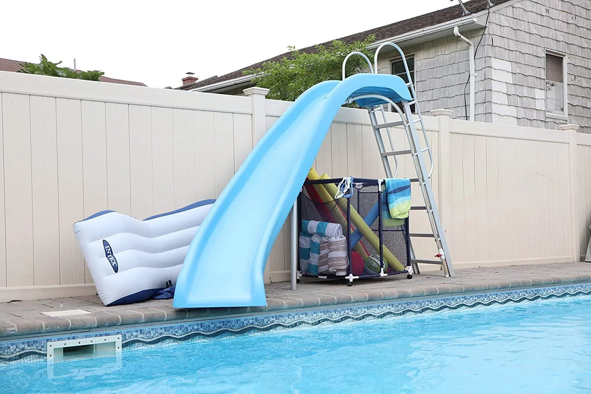 Balls 25" Kids Organizer L Floats Blue 563009 Pool / 28" Toys, and Rolling Equipment H), Height, Storage Holder, x Mesh Bin, White Large, Style Noodles W (43" x
