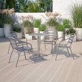 Slats Stack Restaurant Pack Chair Flash Metal Silver Aluminum 4 with Furniture