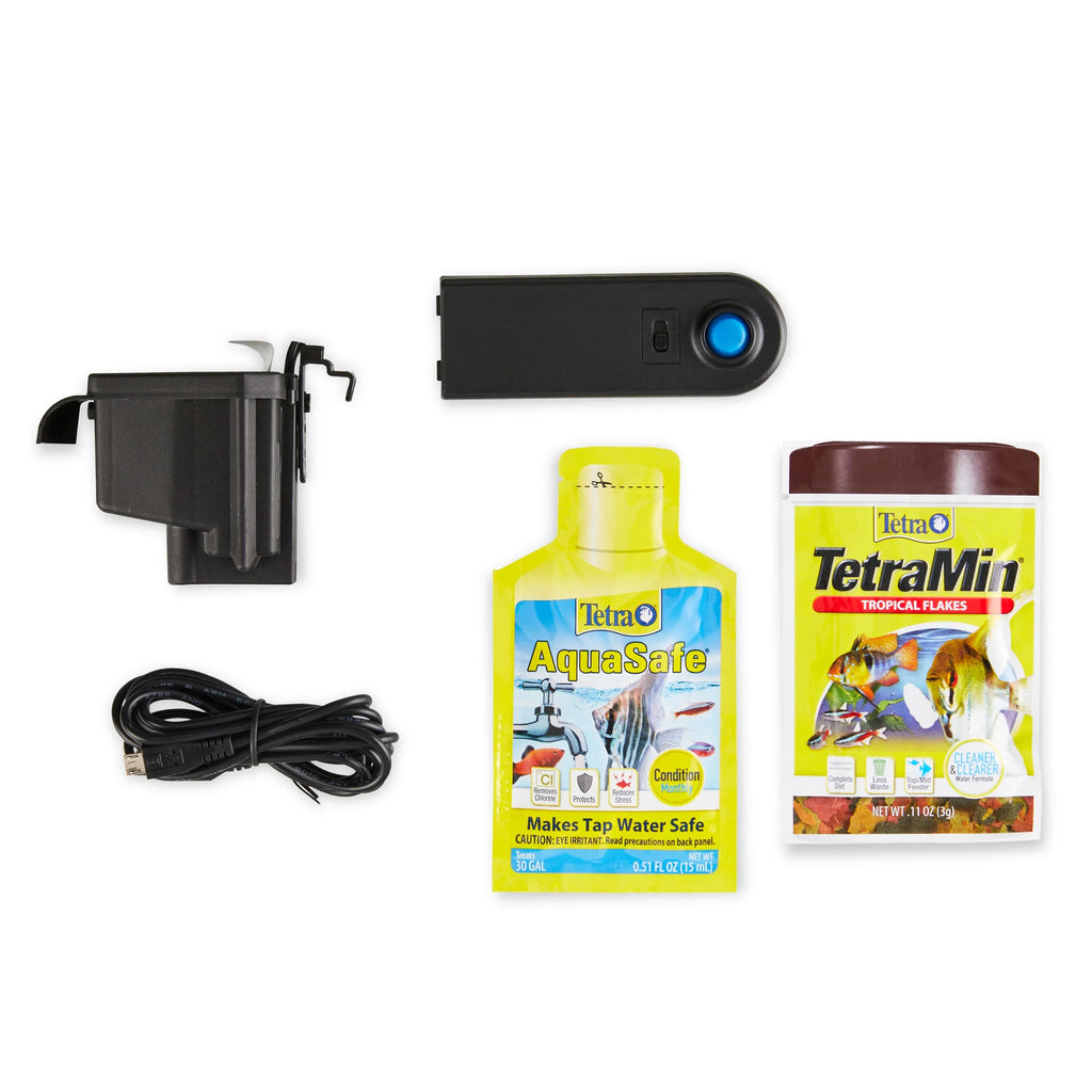 Aquarium Power Filter with LED Aqua Light and Plastic 3-Gallon Culture