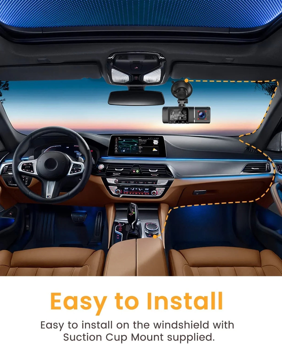 Car 1080P 1.5 Cam Loop FHD Camera Camera Dash Mode, ,Parking Display Vision Recording, HDR Night LCD Car TOGUARD Inch ,IR G-Sensor,