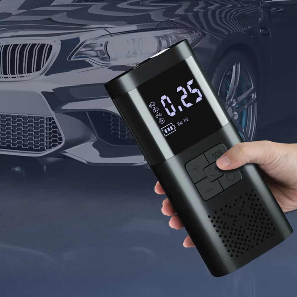 with Air Car - Display Motorcycle Pump for Tyre Balls and Cushions LCD Pump Digital Apexeon Electric Inflatable