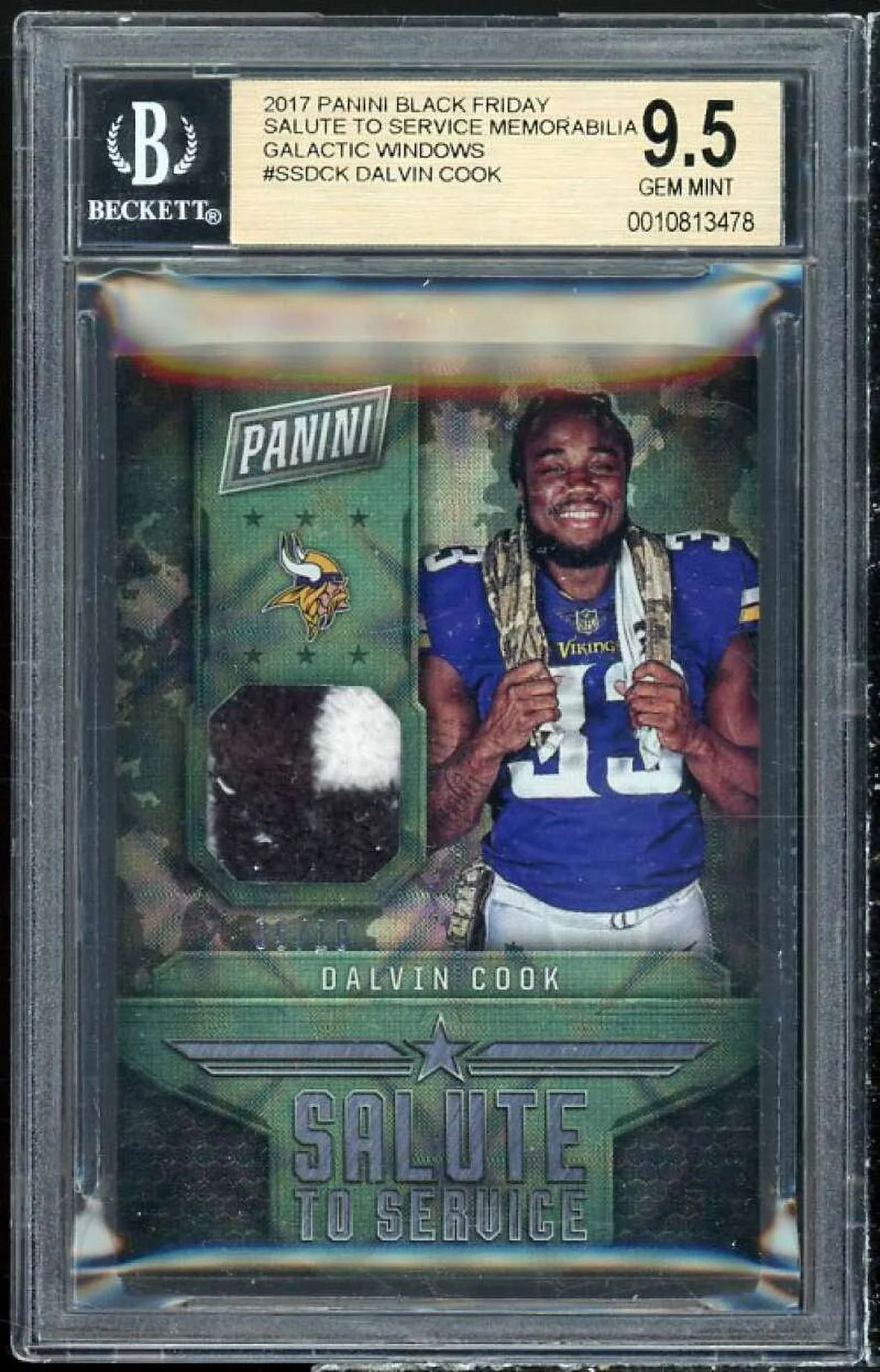 To Dalvin 9.5 2017 #DCK 5/10) Cook BF Service (Ser Mem Salute Panini BGS Rookie