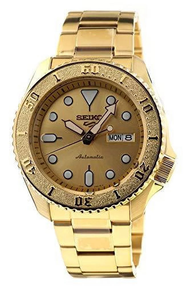 Seiko Gold-Tone 5 Watch 42.5mm Steel Seiko Men's Sports Stainless SRPE74