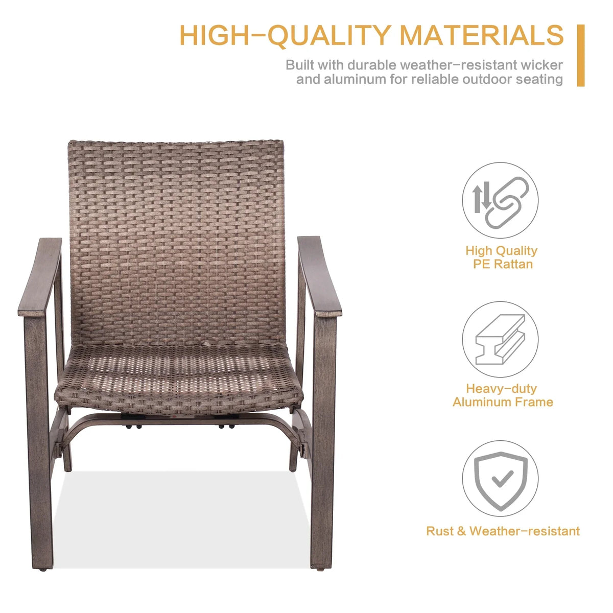 BTU Pit Chairs Table, All-Weather Wicker 5 Outdoor Motion Table, with & for Piece Rocking 4 Propane Gas Garden Set Furniture Fire Yard Deck Patio Firepit Set Conversation 33.8"x27.2" 15000