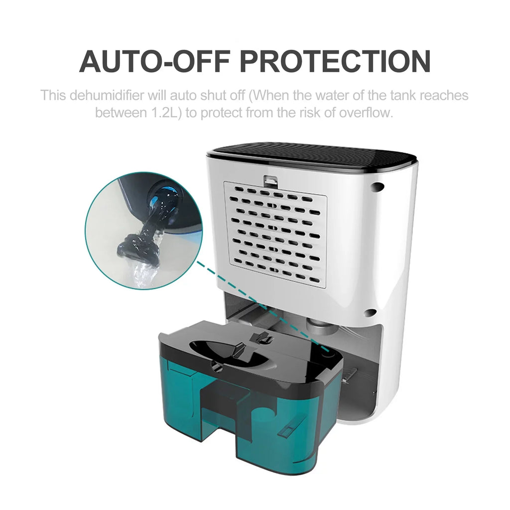 Control Sq. Dehumidifier Ft 1200mL Garage for Humidity Home 215 RV Bedroom Dehumidifier Basements Wardrobe to Protection Auto-off Small Portable