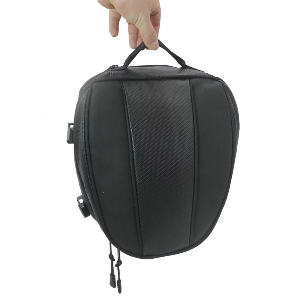 Expandable PU Tail Leather Bag Motorcycle Pack Seat Bag Rear Luggage