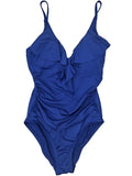 Navy Rouched Suit Liz Ruffle One Claiborne Swimming Piece Side 6 Womens Blue