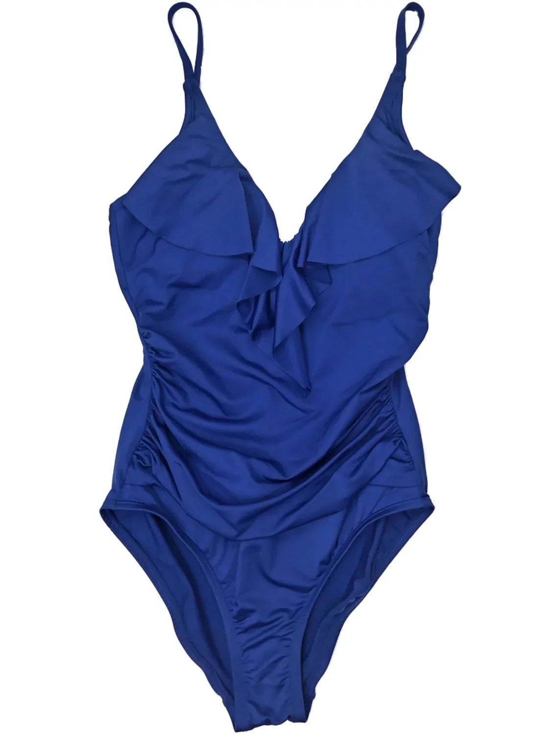 Navy Rouched Suit Liz Ruffle One Claiborne Swimming Piece Side 6 Womens Blue
