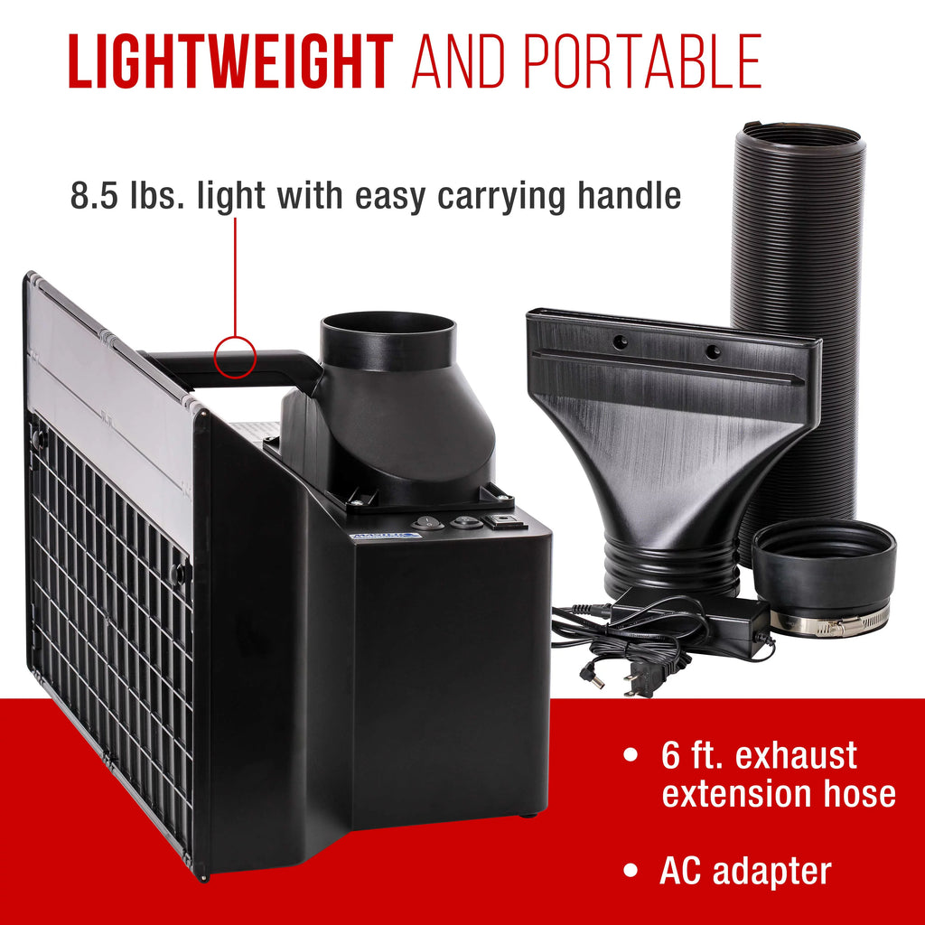 Hobby Dual Airbrush with Hose Extension (Extends Kit up to Spray Portable, 5.6 Lights, Feet) Booth Exhaust LED Fan,
