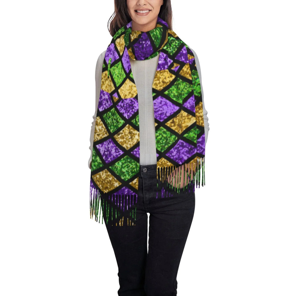 Green Purple Shiny Winter For Gifts- Wrap Women Feel Cashmere Scarves Gras Mardi Bingfone Soft Scarf Elegant Large Art Warm Shawl Print