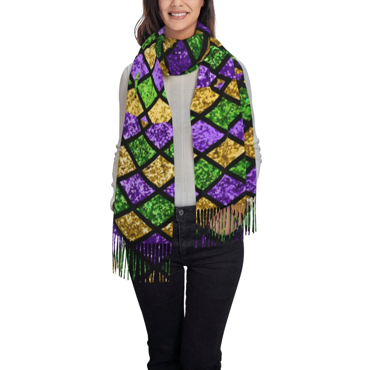 Green Purple Shiny Winter For Gifts- Wrap Women Feel Cashmere Scarves Gras Mardi Bingfone Soft Scarf Elegant Large Art Warm Shawl Print
