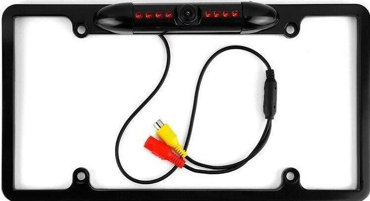Reverse License Cars Camera with 8 Waterproof CAM2100B Plate 170 Viewing Backup Front Black Night Backup Camera Angle Absolute Vision for Degree Rear View Camera LED